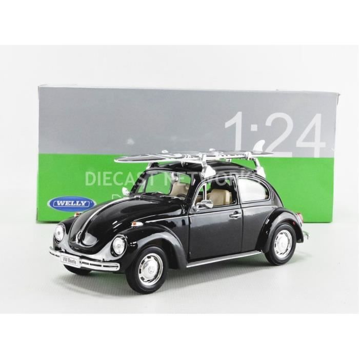 Miniature VW Beetle 1960 Hippie Welly 1/43 - Rose - Métal Et Plastique - Occasion