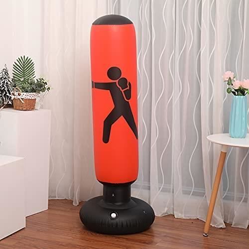 QPAU Sac De Frappe Rotatif 360° Pour Enfant - 162,6 Cm, 6 Cibles, Gants Et Pompe Inclus - Karaté, Boxe, Entraînement