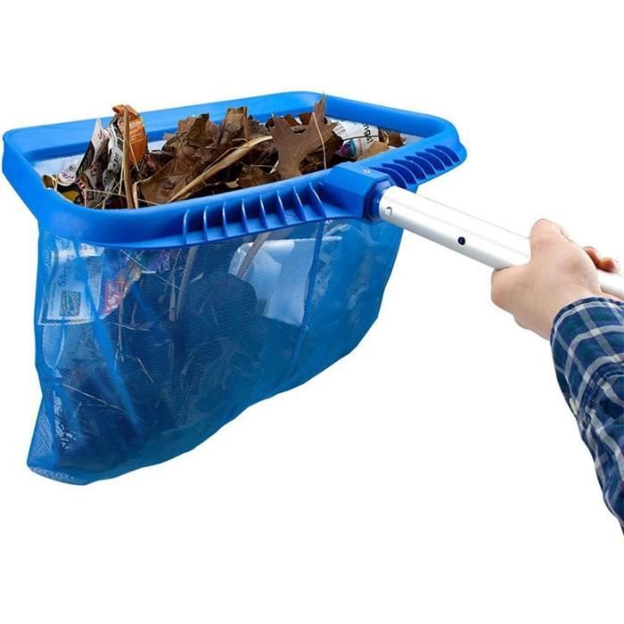 Épuisette Pour Piscine - Manche Télescopique Aluminium 44 à 90 Cm - Filet Profond Pour Feuilles Et Débris