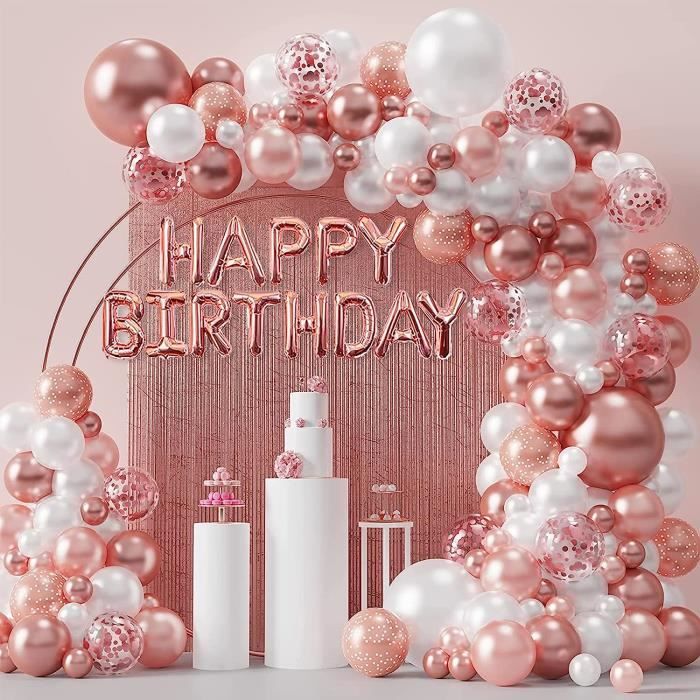 Deco Anniversaire Fille Or Rose, Guirlande De Ballon Décoration Fête