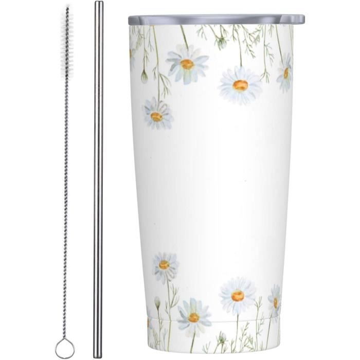 Gobelet Oxford 16 oz en acier inoxydable et polypropylène avec paille