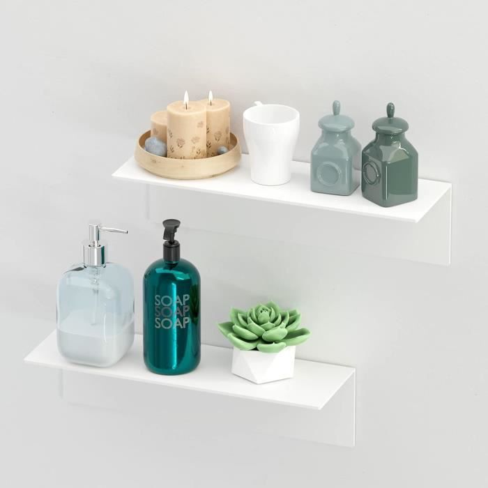 Transparent Acrylique Mural Étagère Flottante,2 Pcs,Étagères De Cuisine