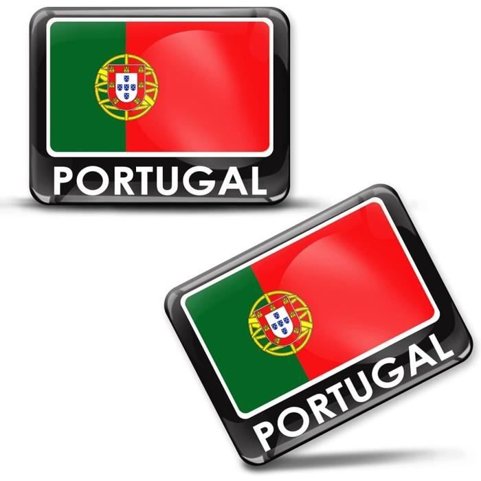 ® 2 x 3D Autocollants Drapeau Portugal Portugais F 170.[Z2199]