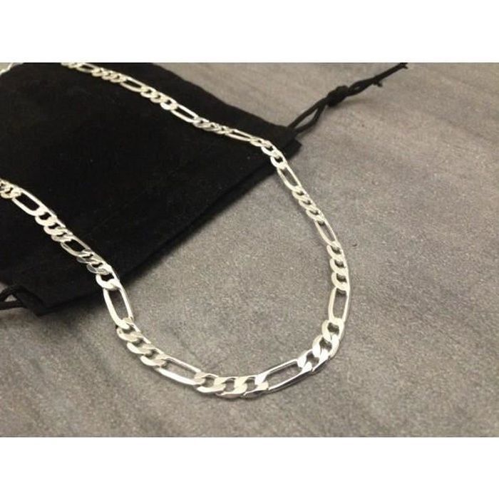 Chaîne Courbée Pour Homme En Argent Sterling – Plusieurs Tailles Disponibles (50 à 76 Cm)