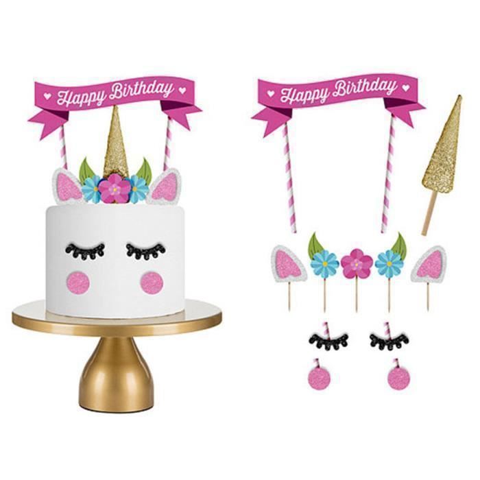 Decoration Faite Main De Gateau D Anniversaire De Licorne Yxp Cdiscount Maison