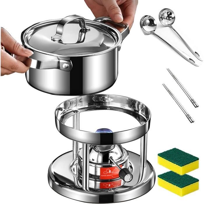 Lot De 6 Tasses à Combustible Pour Fondue - Acier Inoxydable 8.8x3cm