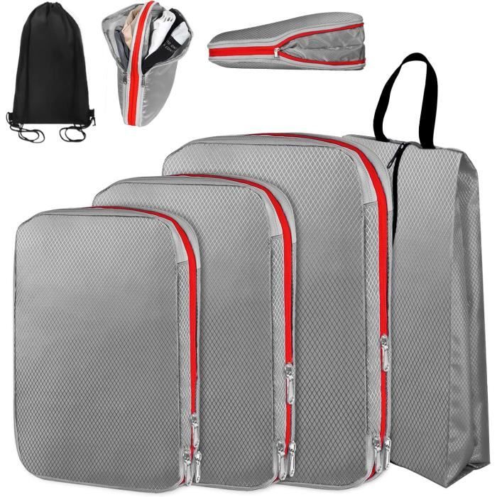 Organisateur Valise,Rangement Valise Lot de 5 Organisateur de Voyage,Compression Packing Cubes 