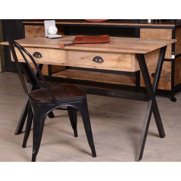 Bureau Metal Noir Et Manguier Atelier Meuble House Marron Achat Vente Bureau Bureau Metal Noir Et Manguier Soldes Sur Cdiscount Des Le 20 Janvier Cdiscount