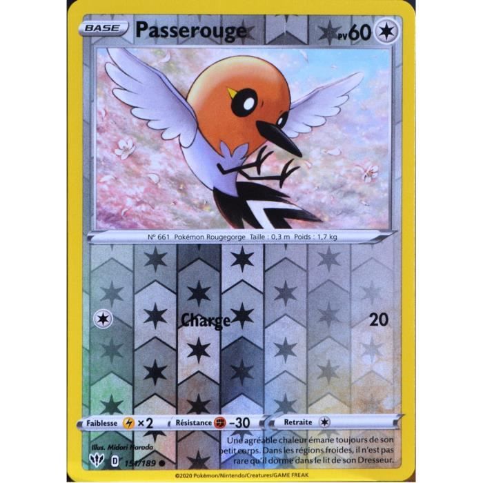 Carte Pokemon 151 1 Passerouge Eb03 Epee Et Bouclier Tenebres Embrasees Neuf Fr Cdiscount Jeux Jouets