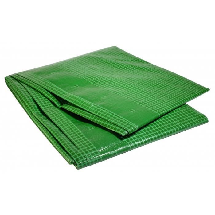 Bâche plastique armée verte 2x3m - 170g/m² - Traitement anti-UV