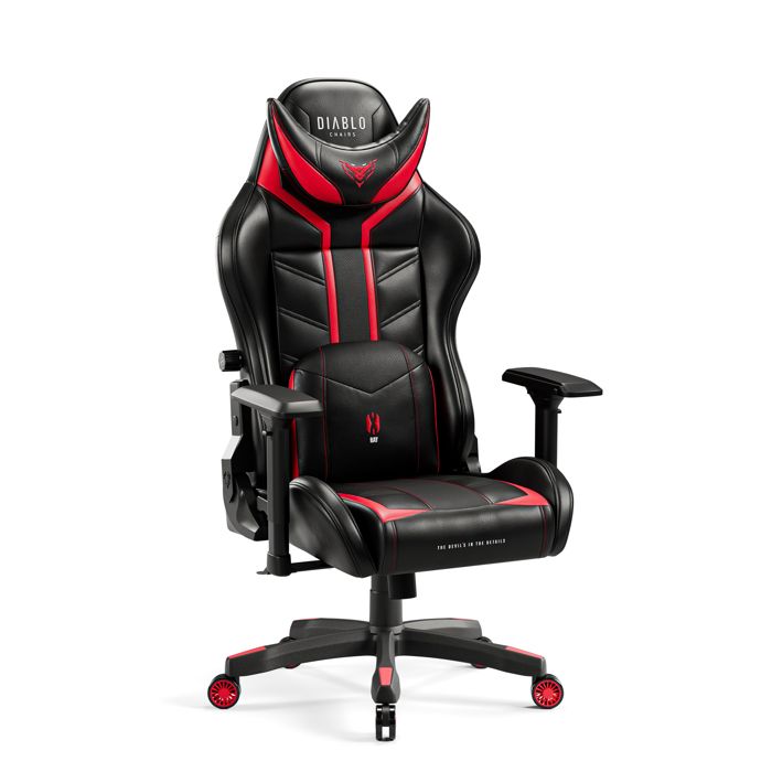 Diablo X Ray Chaise Gaming Fauteuil de Gamer de Bureau Accoudoirs 4D Skaï Perforation Oreiller Cousin Lombaire - vue 2