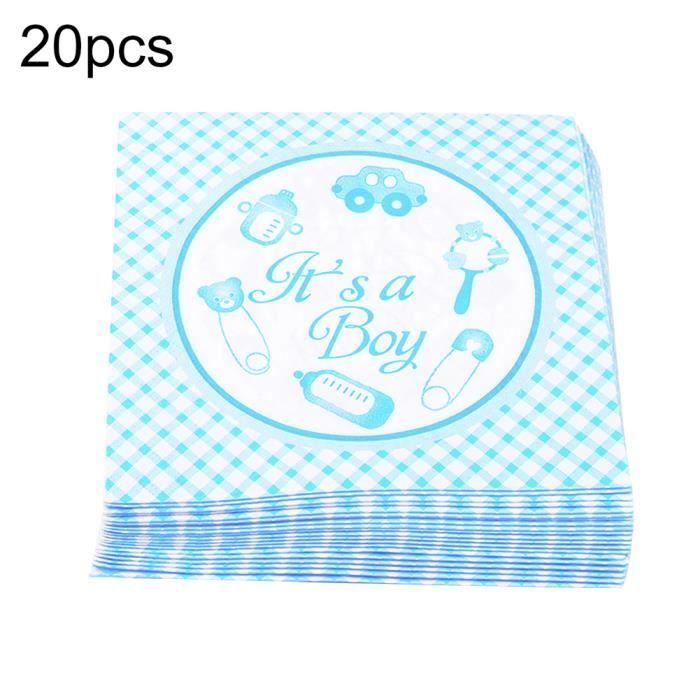 pcs C Est Une Fille Garcon Serviettes En Papier Baby Shower Fete D Anniversaire Fete Decoration Bleu Sq Cdiscount Maison