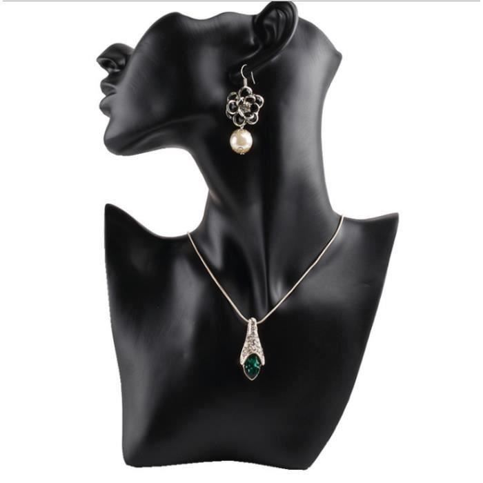 Yuyte 3 couleurs collier boucles doreilles porte-mannequin tête buste support modèle magasin présentoir bijoux 02 