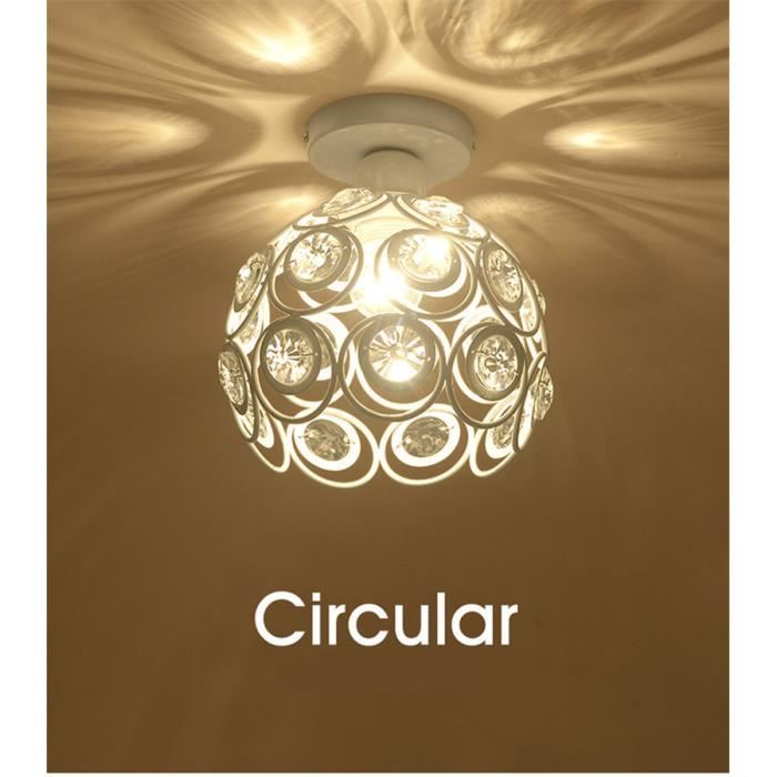 Plafonnier cristal LED 7W pour entrée salon et cuisine - Blanc