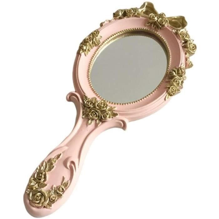 miroir de poche vintage poche roses miroir princesse femmes filles ovale vanity outil de maquillage cosmetique anti gliss1194 cdiscount au quotidien