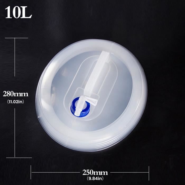 YOTINO Réservoir d'eau pliable avec robinet, 10 l, sans BPA, LDPE