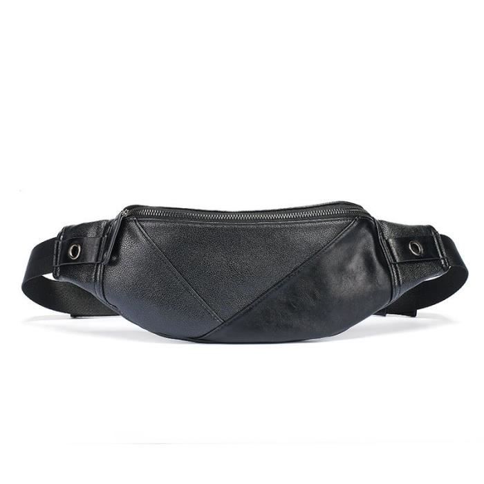 Sac Banane (fanny Pack) En Cuir Noir - Marque Leatherboss - Neuf Avec étiquettes - Voyage & Quotidien
