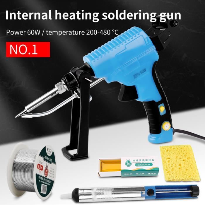 Pistolet à Souder 60W Électrique Portable – Kit Soudure Étain Auto-Alimentation, Fer à Souder Multifonction Anti-Statique DIY