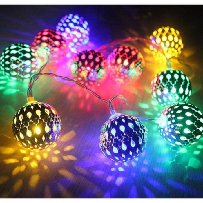 lampadaire extérieur,guirlandes lumineuses à énergie solaire, 20 ou 100 lampes, rose - ball multicolor-12m100lights(8mode)