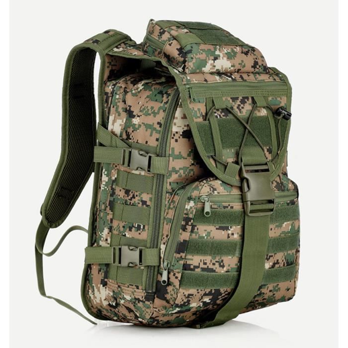 Sac à Dos Tactique Militaire Molle 60L Nylon Etanche Grande Capacite Randonnee Chasse Plein Air Vert Item 14038159