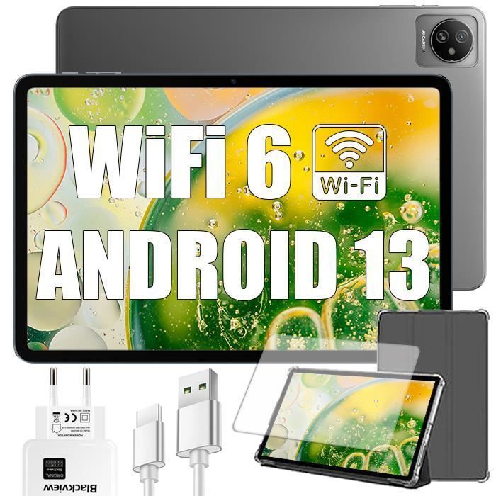 Blackview Tab 30 WiFi Tablette Tactile 10.1 pouces HD+ IPS Android 13Go WiFi 6 RAM 6 Go ROM 64 Go-SD 128 To 5100mAh – Gris