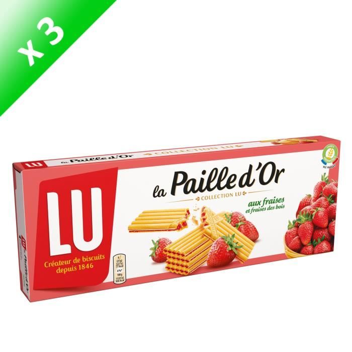 Lot De 3 Lu Paille D Or A La Fraise Et Fraise Des Bois 170 G Cdiscount Au Quotidien