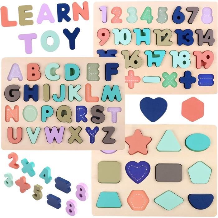 Jouet Comptage Bois MLZTINGR Montessori - Apprentissage Chiffres 3-5 Ans, Calendrier Éducatif