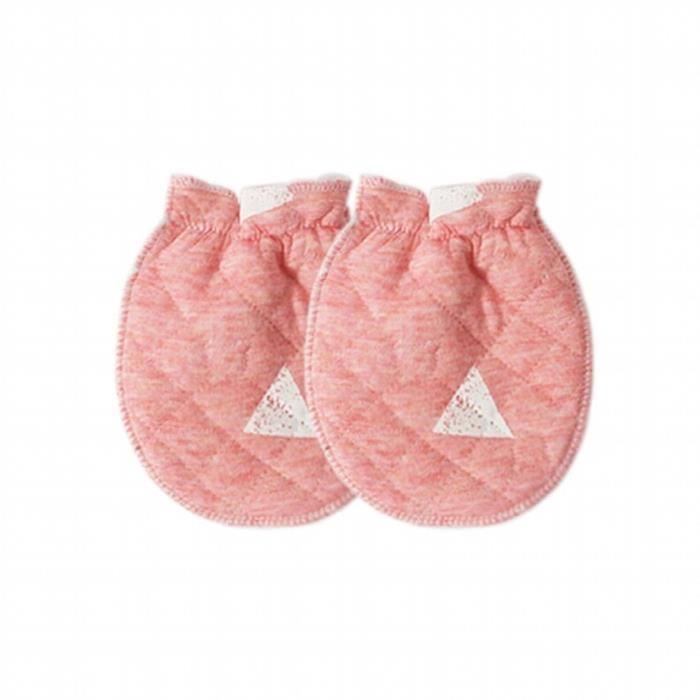 Lot 2 Paires Moufles Anti-Griffures Bébé - Gants Coton Doux Nouveau-Né Jaunes - Protection Visage Et Mains - Taille Medium