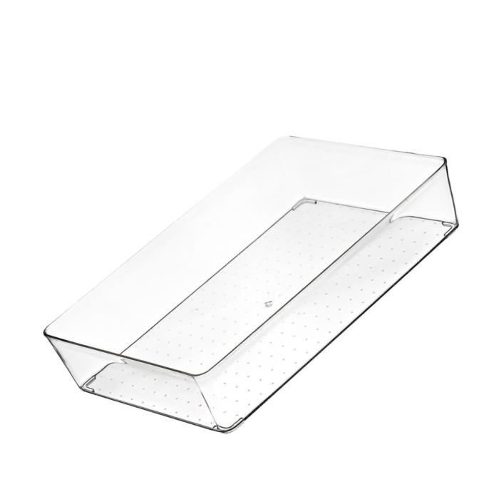 3 Organisateurs De Tiroir Transparents Empilables – 21x10x6 Cm, Séparateurs Amovibles, Rangement Bureau - 9