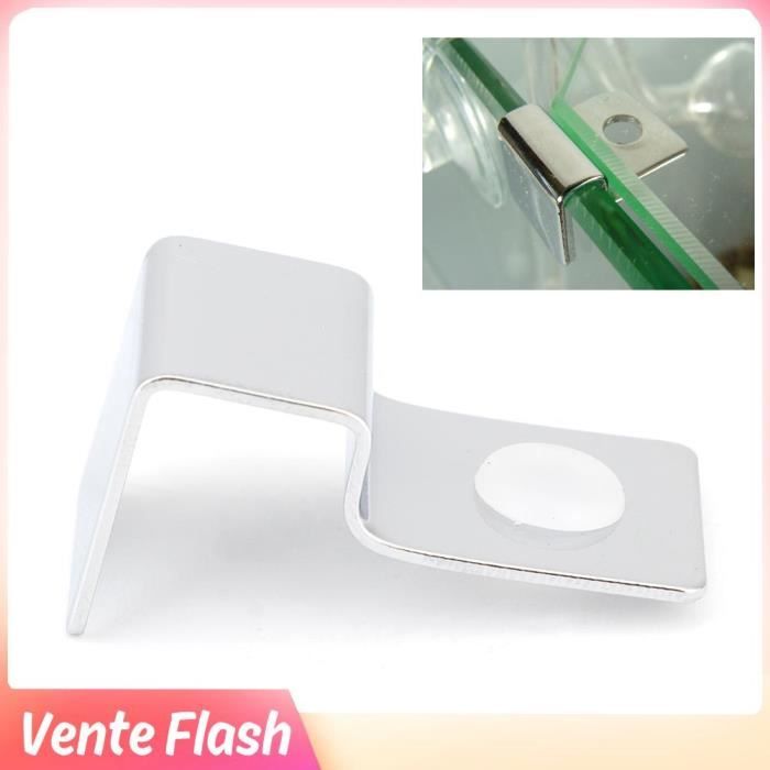 Comparer les prix de Dioche Clip de couvercle en verre d’aquarium Support de Support d'aquarium en acier animalerie aquarium 6mm (4 pièces/ensemble)