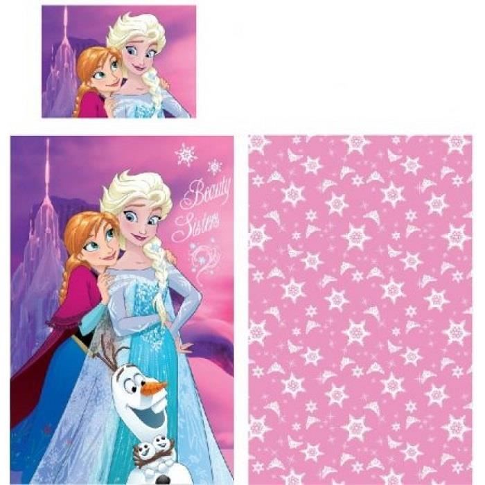 Parure De Lit Enfant Flocons De Neige - Housse De Couette 100x135 Cm + Taie 40x60 Cm, Microfibre Douce, Réversible
