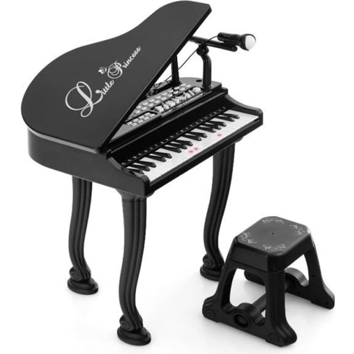 DREAMADE Piano Électronique pour Enfants 37 Touches, 3 Modes d'Enseignement  avec Lumière, Tabouret et Microphone, pour 3+ Ans, Noir - Cdiscount Jeux -  Jouets