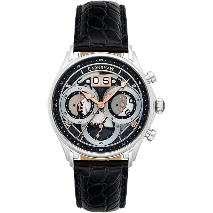 Montre Jorg Gray Pour Homme JG1020-11 - Boîtier 45mm Noir, Bracelet Cuir - Occasion - Étanche 100m