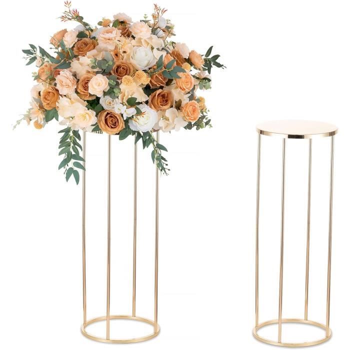 Lot De 4 Vases En Métal Doré Pour Centre De Table-60 Cm De Haut-Pour
