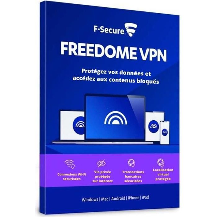 F-Secure Freedome VPN ( 1 An - 5 Appareils ) - Protégez vos données | Version Téléchargement
