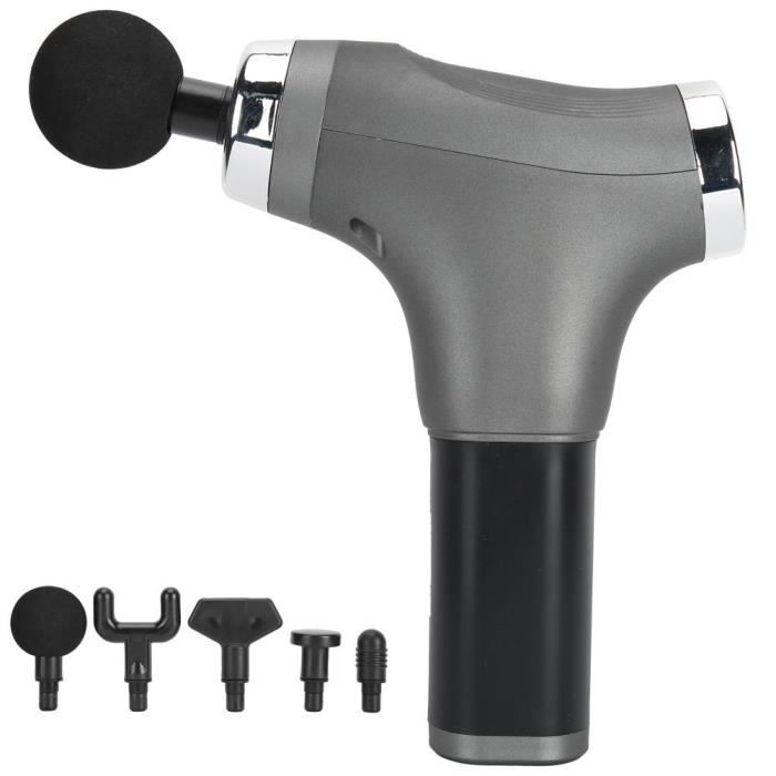 Pistolet De Massage Musculaire GESS - 9 Têtes Interchangeables - Percussion Pour Tissus Profonds - Noir