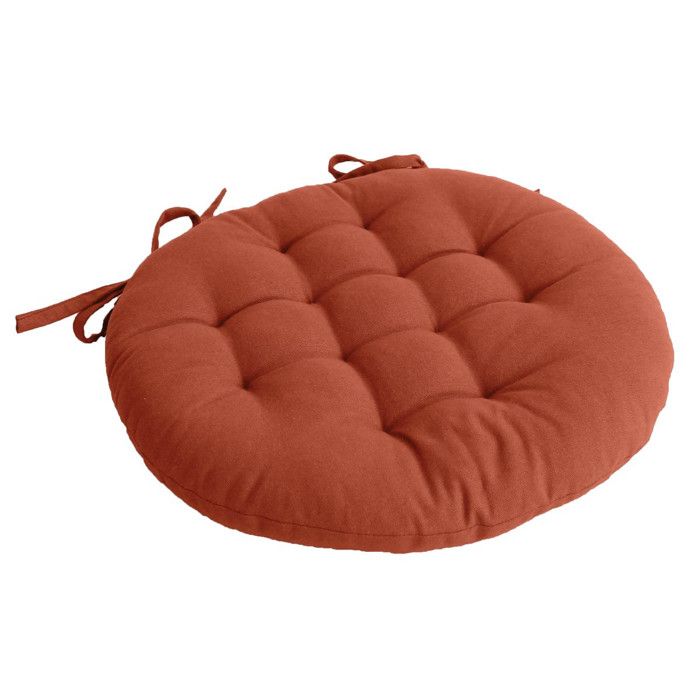 Galette de chaise piquée et ronde Terracotta 38x38 cm Galette de chaise piquée et ronde Terracotta 38x38 cm