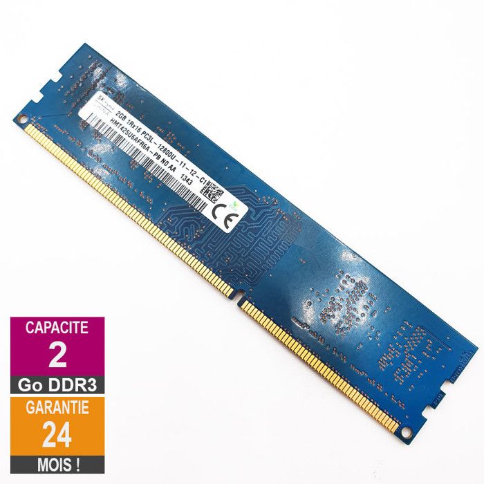 Barrette Mémoire 2Go RAM DDR3 Hynix HMT425U6AFR6A-PB DIMM PC3L-12800U 1Rx16 Reconditionné - SK Hynix reconditionné disponible sur Cdiscount Seconde Vie