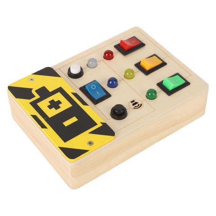 Busy Board Montessori En Bois Avec Interrupteurs LED Et Lumière - Jouet Éducatif 1-5 Ans (Modèle Musique)