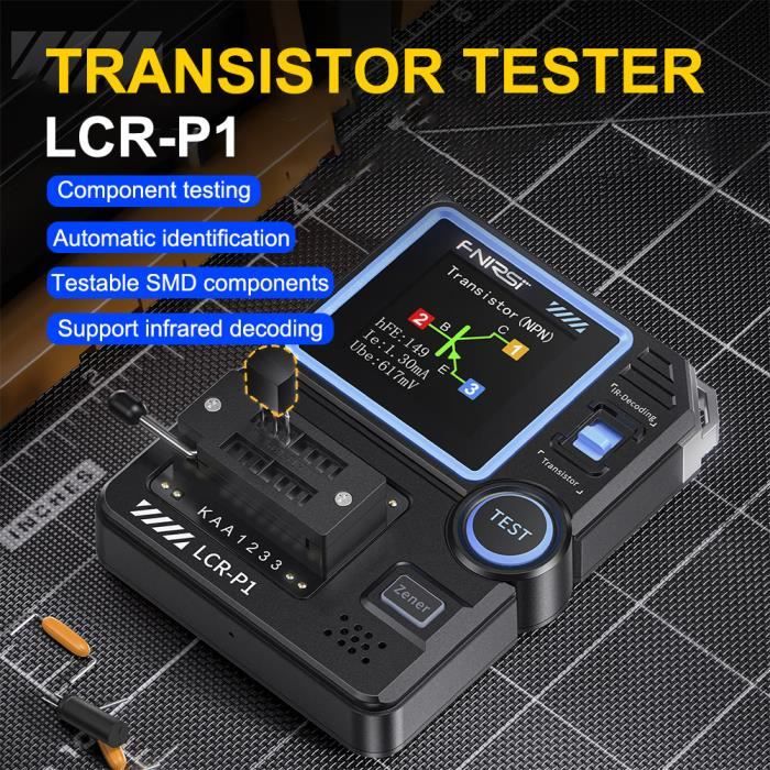 Testeur De Transistor FNIRSI LCR-P1 - Multimètre LCR, ESR, Test Diode, MOSFET, Triode