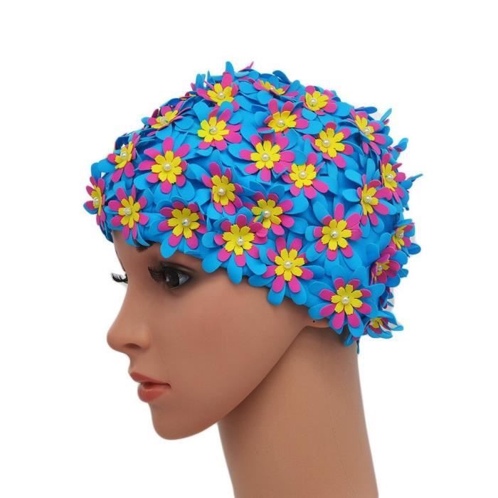 Medifier Bonnet De Bain Floral Petale Style Retro Bain Bouchons Pour Femmes Cdiscount Sport