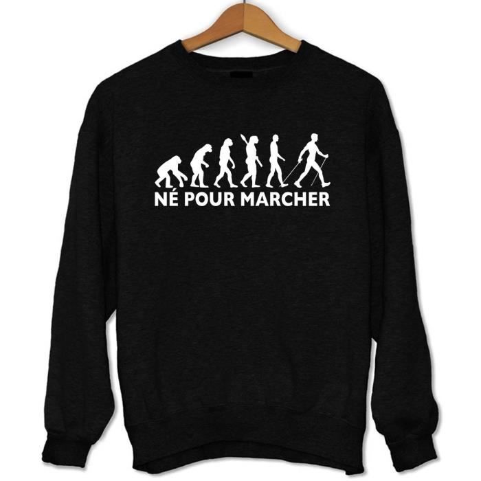 Sweat Homme Ne Pour Marcher Marche Nordique Marche A Pied Randonnee Pull Evolution De L Humanite Humour S Xxl Cdiscount Sport