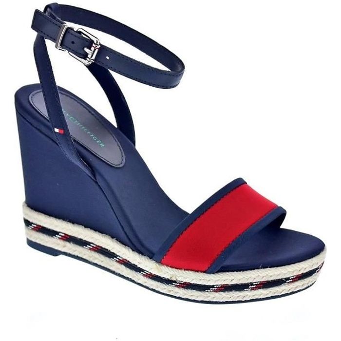 Espadrilles Tommy Hilfiger en coloris Bleu Femme Chaussures Chaussures à talons Sandales compensées 