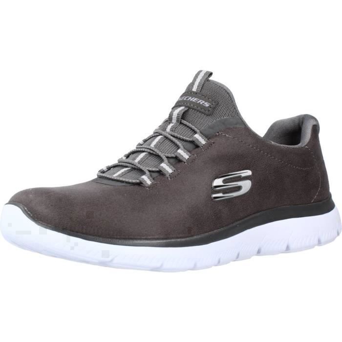 Skechers Basket - SKECHERS - 99813 - Femme - Gris - Textile - Lacets