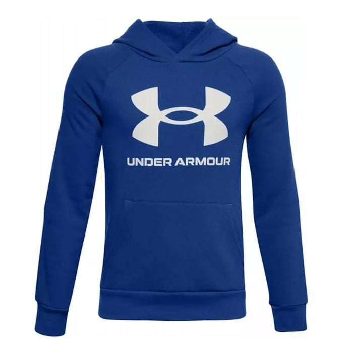 Sweat a capuche garcon Under Armour Rival Fleece Big Logo bleu royal blanc 14 16 ans