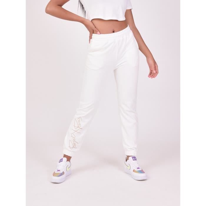 Bas de jogging basic broderie logo - Femme - PROJECT X PARIS - Blanc - Indoor