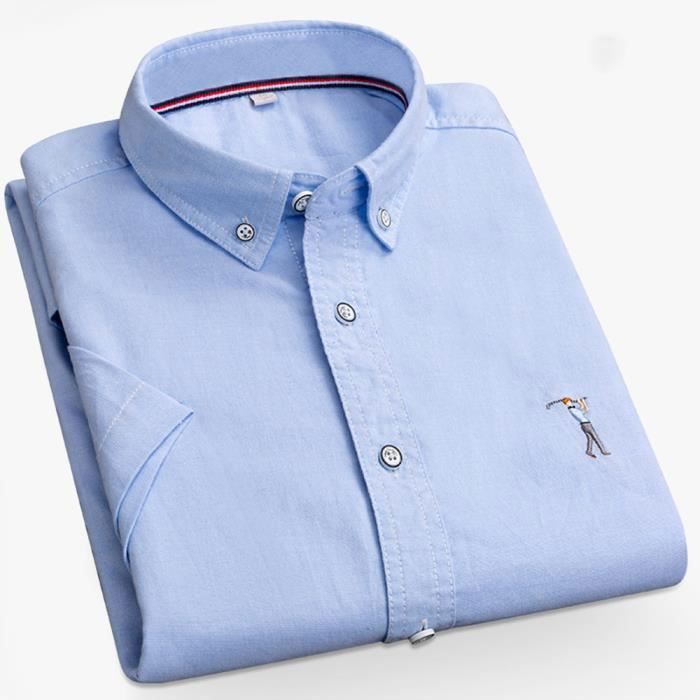 Chemise Hurley Homme Manches Courtes Extensible Bleu Clair - Taille L Neuve