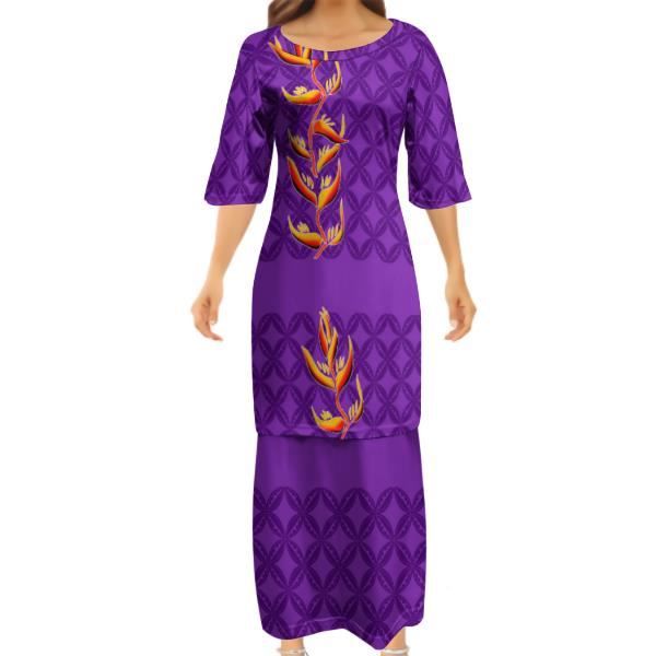 Robe Festival Hippie Années 70 - Ensemble 2 Pièces Avec Foulard - Imprimé Floral - Polyester - 3