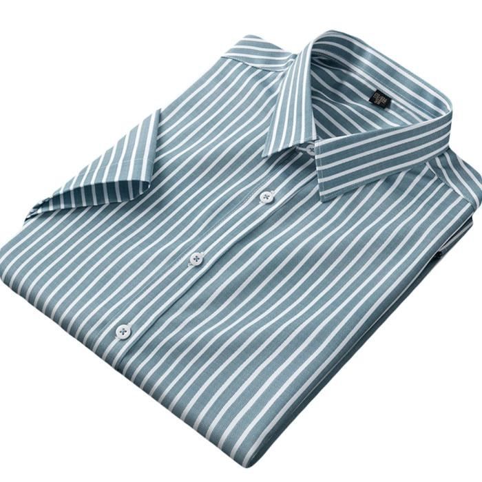 Chemise à Rayures Boutonnée pour Hommes, Streetwear