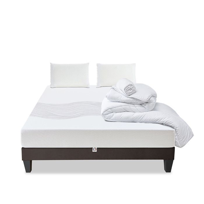 Pack Prêt à dormir Sensitive 160x200 cm Matelas Mousse + Sommier + Accessoires Pack Prêt à dormir Sensitive 160x200 cm Matelas Mousse + Sommier + Accessoires
